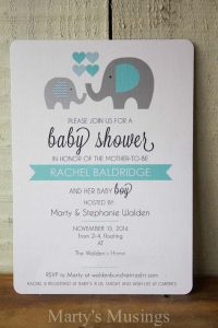 an example of printed invitations for a baby shower