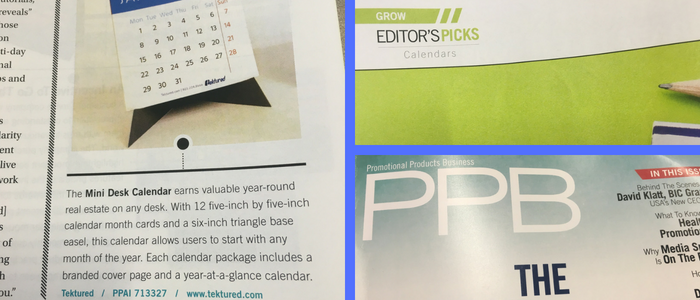 PPB Magazine Features Our Mini Desk Calendar!