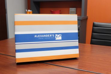 Custom wrapping paper for a business: Alexander's custom wrapping paper