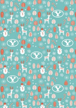 Custom wrapping paper for a business: BYU custom wrapping paper